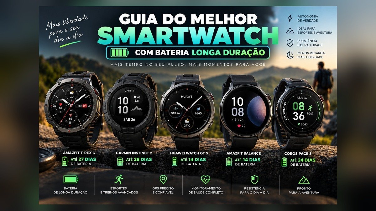 Melhor smartwatch com bateria de longa duração