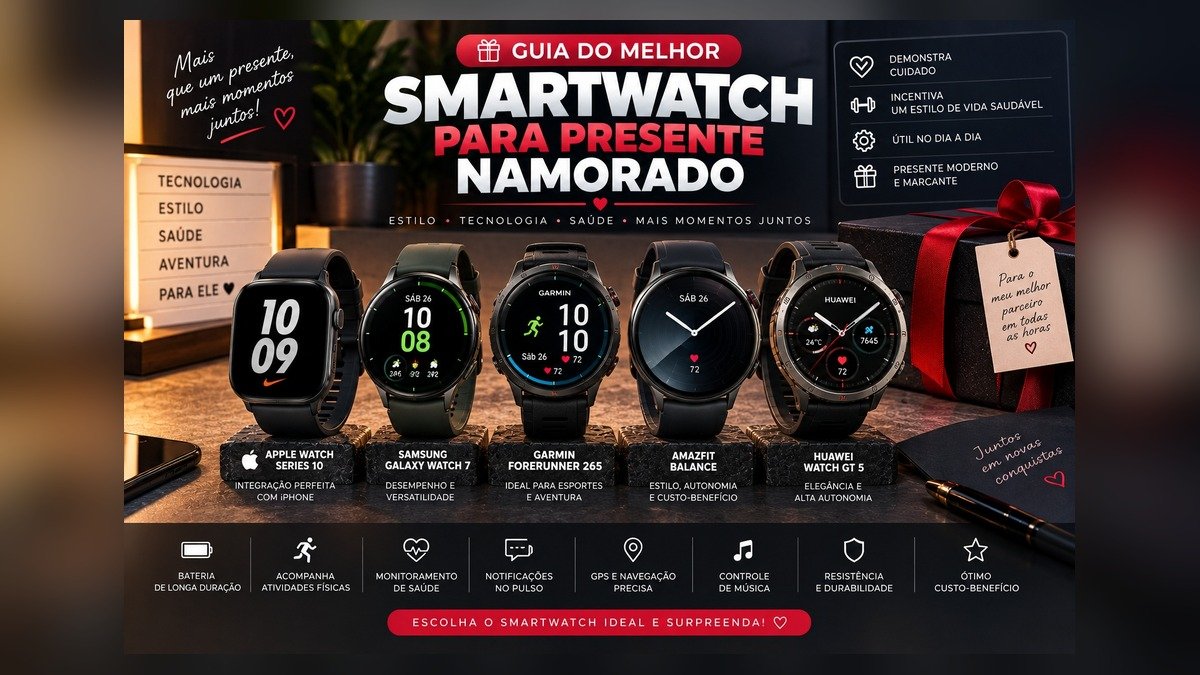 Melhor smartwatch para dar de presente para o namorado